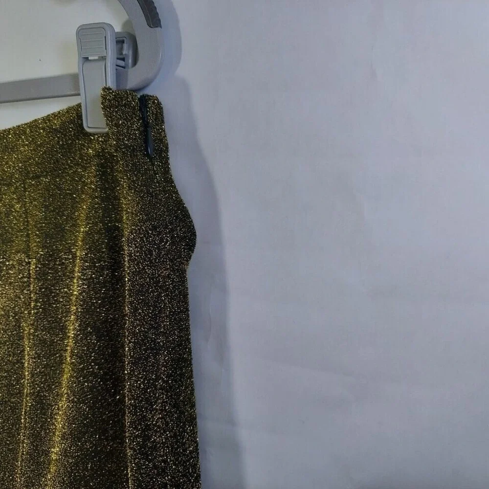 Michael Kors Skirt Women L‎ Gold Metallic Luxe Cocktail Holiday Glam Statement